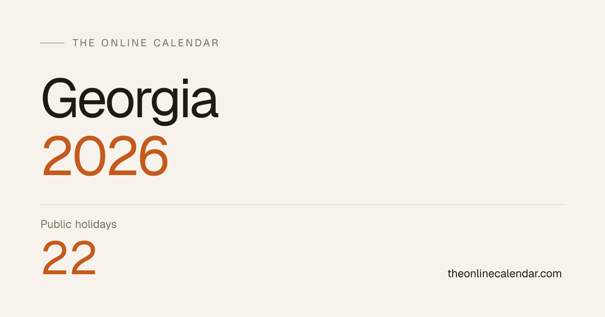 Georgia Public Holidays 2026 — Full List of 22 Holidays | The Online ...